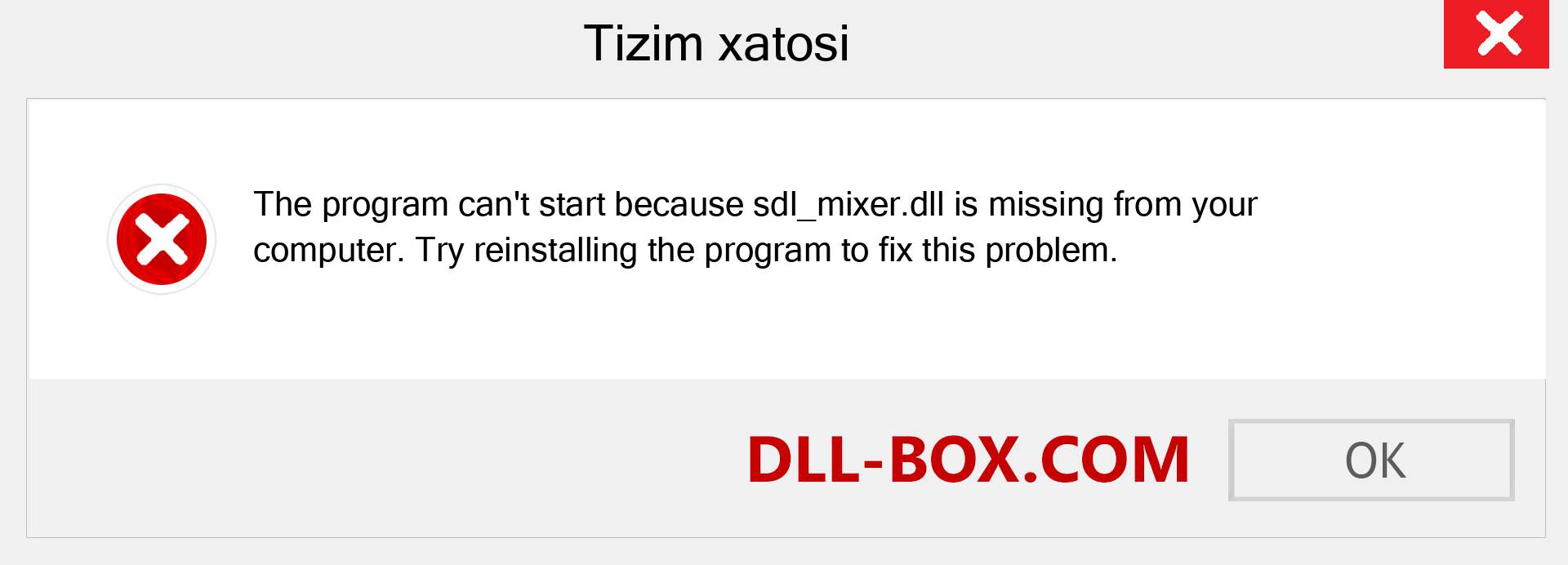 sdl_mixer.dll fayli yo'qolganmi?. Windows 7, 8, 10 uchun yuklab olish - Windowsda sdl_mixer dll etishmayotgan xatoni tuzating, rasmlar, rasmlar